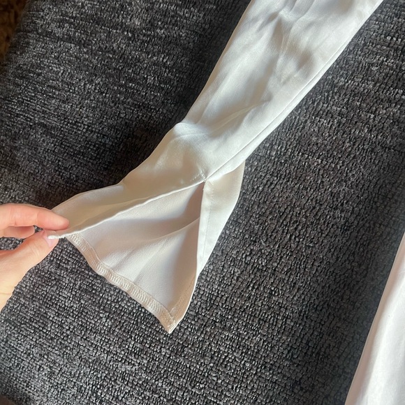 Elegant White Satin Star Power Champagne Mini Dress - Picture 7 of 8